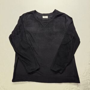 HUE Woman’s Black Fleece Sweater Large